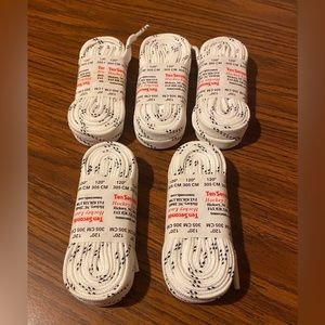 5 Pairs of White Hockey Skate Laces 120” New